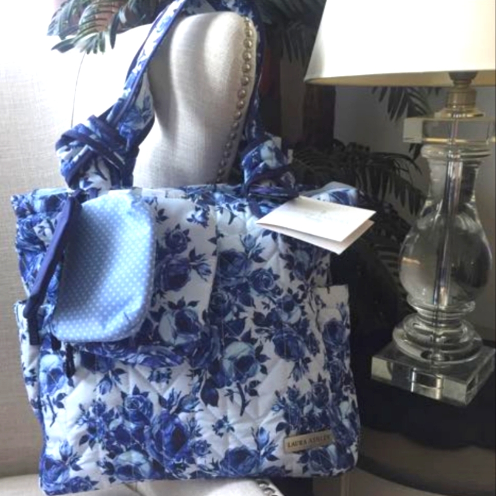 Laura Ashley quilted floral tote bag
